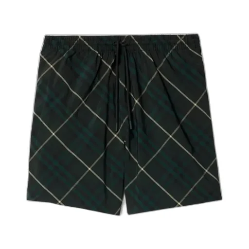 Check-Print Drawstring Swim Shorts