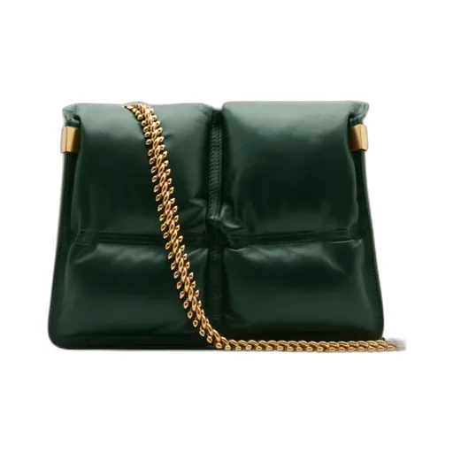 Snip Quilted Chain-Link Crossbody Bag