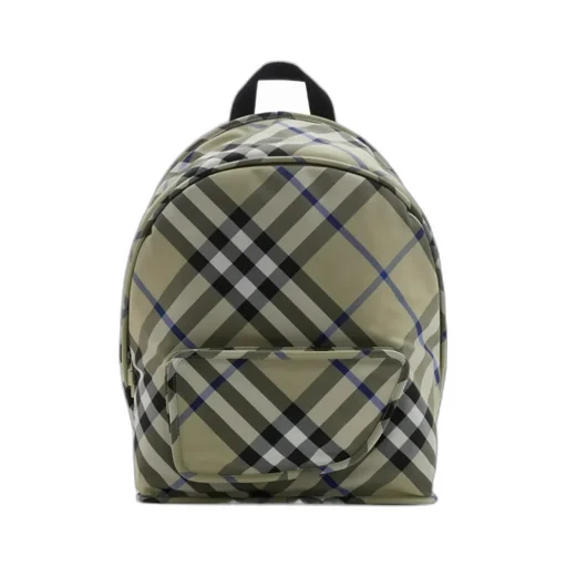 Check-Printed Zipped Backpack