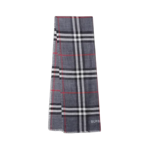 Check Wool-Silk Reversible Scarf