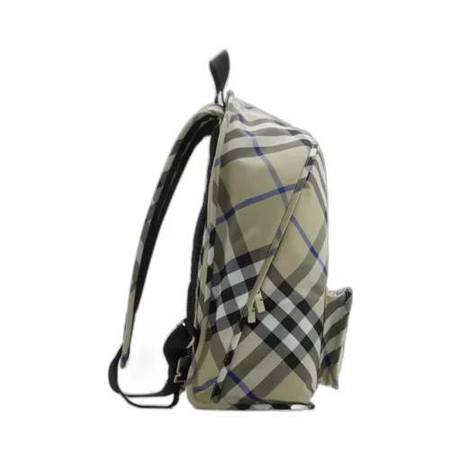 Check-Printed Zipped Backpack
