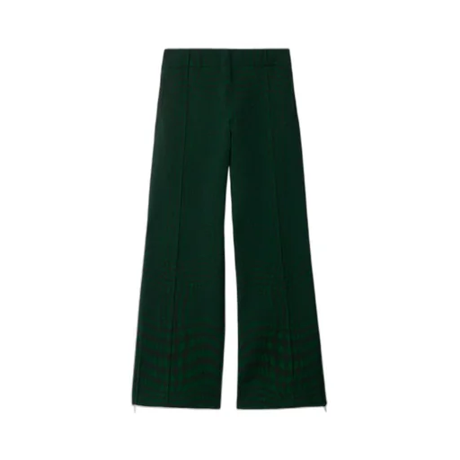 Houndstooth-Pattern Wide-Leg Trousers
