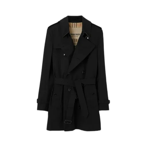 Double-Breasted Belted-Waist Trench Coat