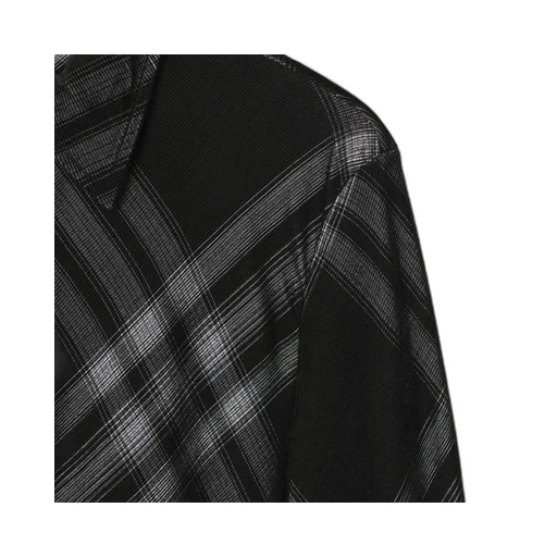 Check-Printed Long-Sleeved Buttoned Shirt