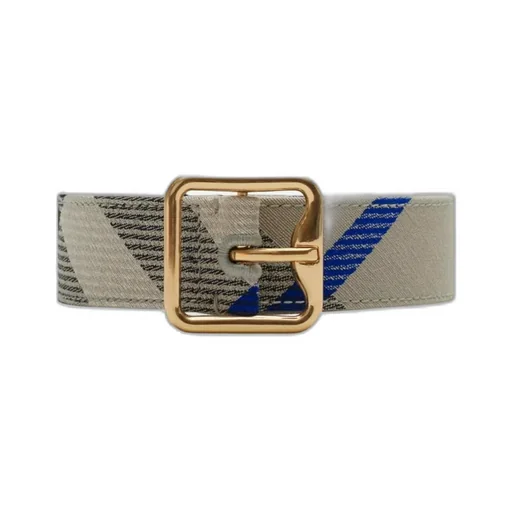 Tartan-Patterned Leather Belt