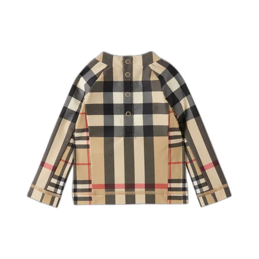 Baby Long Sleeve Checked Swimsuit