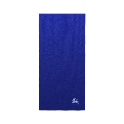 Logo Embroidered Ribbed-Knit Scarf