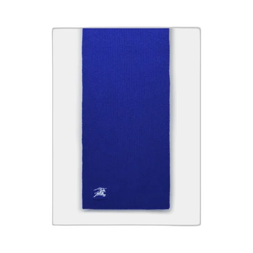 Logo Embroidered Ribbed-Knit Scarf