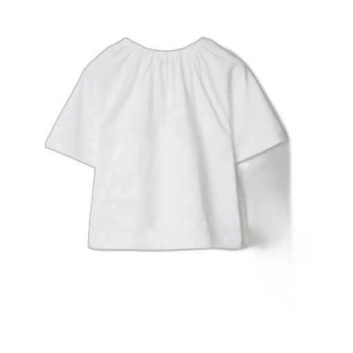 Logo-Patch Gathered Cotton T-Shirt
