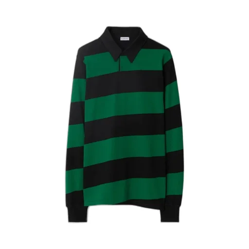 Striped Long-Sleeved Polo Shirt