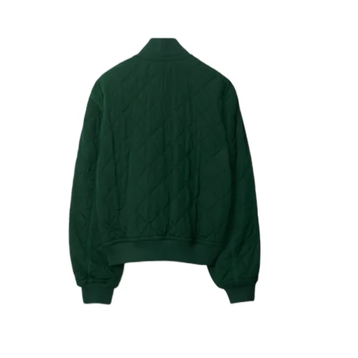 Long Sleeved Quilted Zip-Up Bomber Jacket
