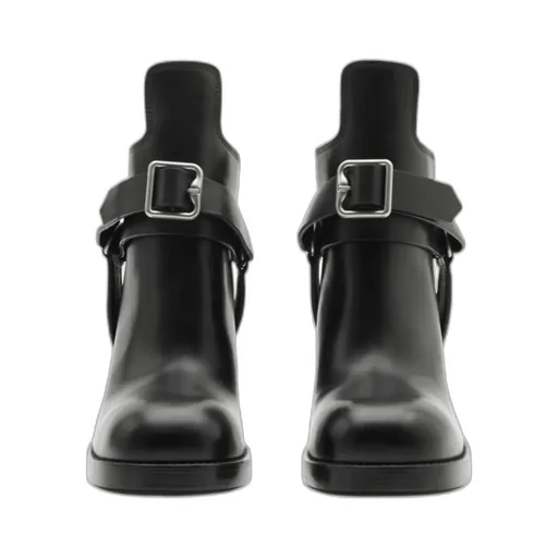 Buckled 100Mm Leather Ankle Boots