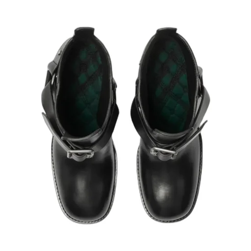 Buckled 100Mm Leather Ankle Boots