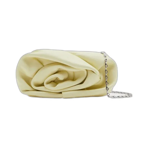 3D Rose Chain-Linked Clutch Bag