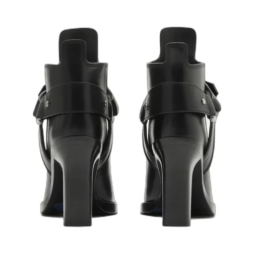 Buckled 100Mm Leather Ankle Boots