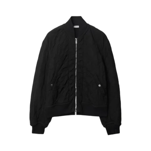 Stand Up-Collar Quilted Bomber Jacket