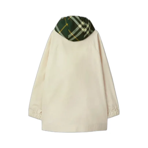 Long-Sleeved Checkered Hooded Parka