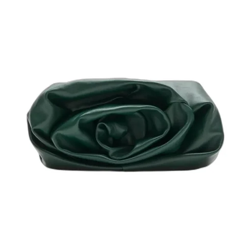 Rose Draped Leather Clutch Bag