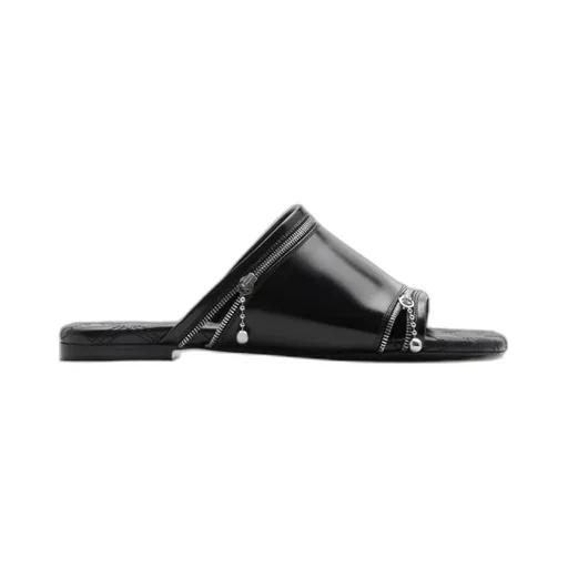 Decorative-Zip Slip-On Sandals