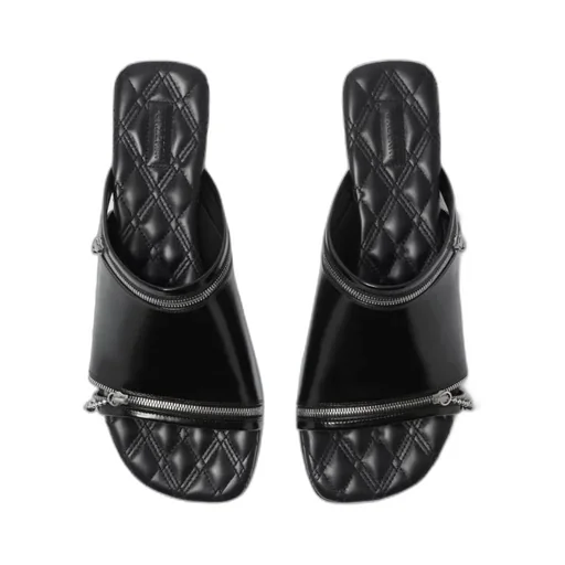 Decorative-Zip Slip-On Sandals