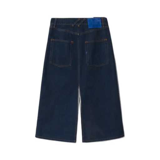Japanese Front-Slit Denim Midi Skirt