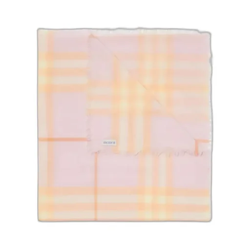 Check-Printed Frayed-Edge Scarf