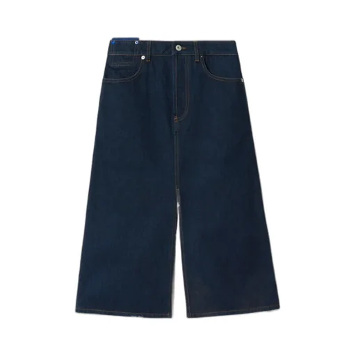 Japanese Front-Slit Denim Midi Skirt