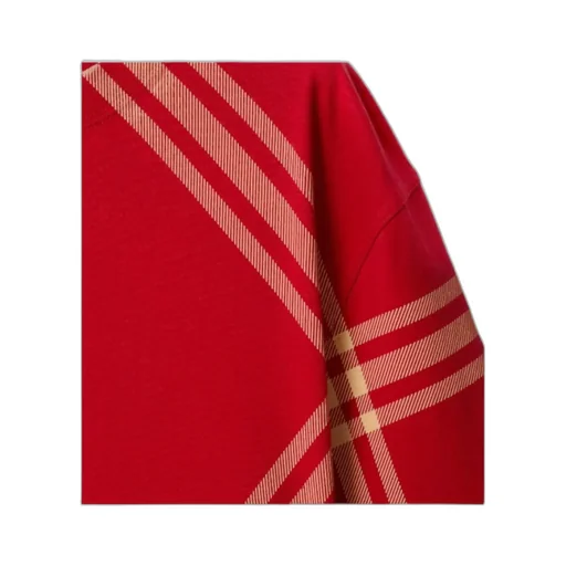 Check-Pattern Cotton T-Shirt