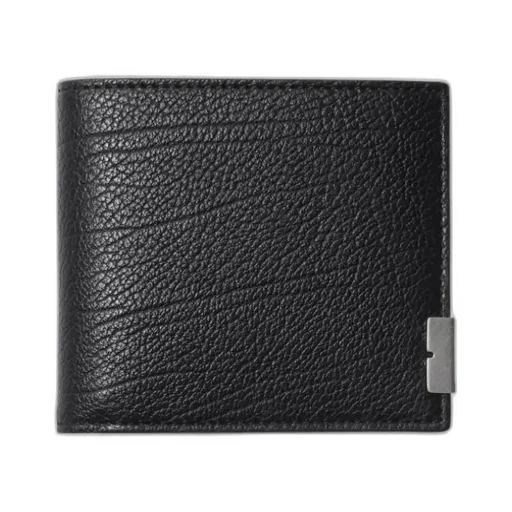 B Cut Bi-Fold Grained Texture Wallet
