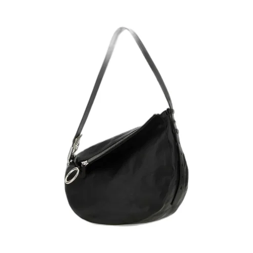 Ring Detailed Zipped Shoulder Bag