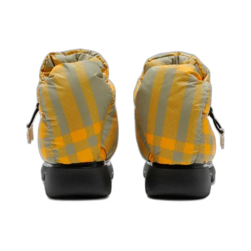 Check Pillow Drawstring Padded Ankle Boots