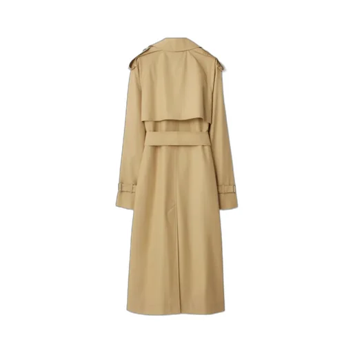 Gabardine Double-Breasted Belted Trench Coat