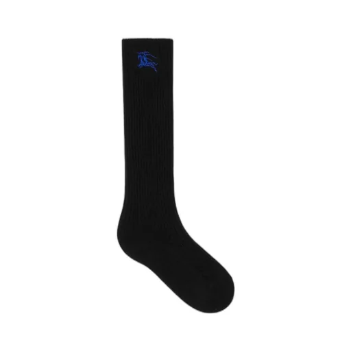 Logo Embroidered Ribbed-Knit Socks