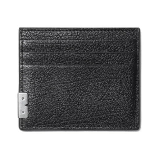 Grained-Texture Logo Engraved Cardholder