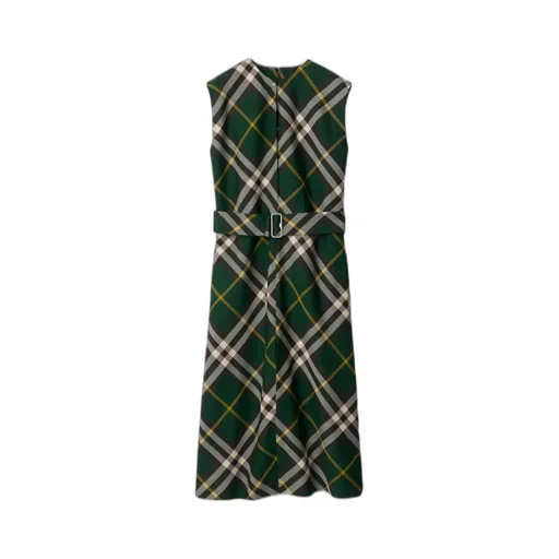 Nova Checked Belted Sleeveless Midi Dress