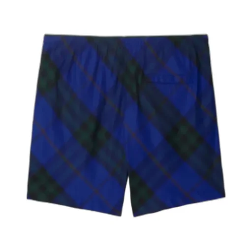 Checkered Knee-Length Twill Swim Shorts