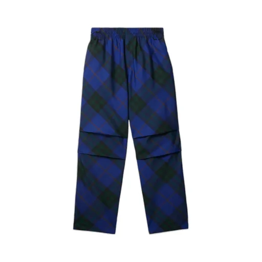 Ekd-Embroidered Straight-Leg Checkered Twill Trousers