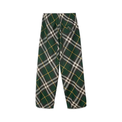 Wide-Leg Equestrian Knight Motif Checked Trousers