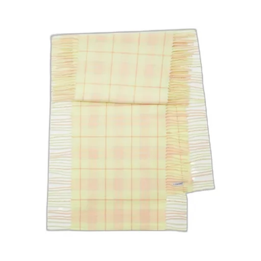 Check-Printed Fringed-Edge Scarf