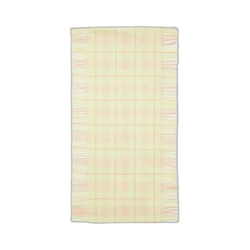 Check-Printed Fringed-Edge Scarf