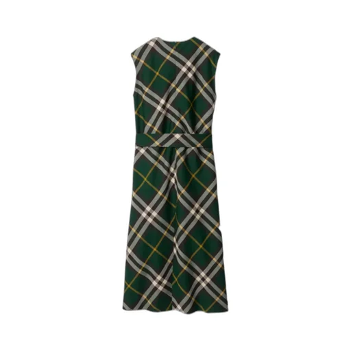 Nova Checked Belted Sleeveless Midi Dress