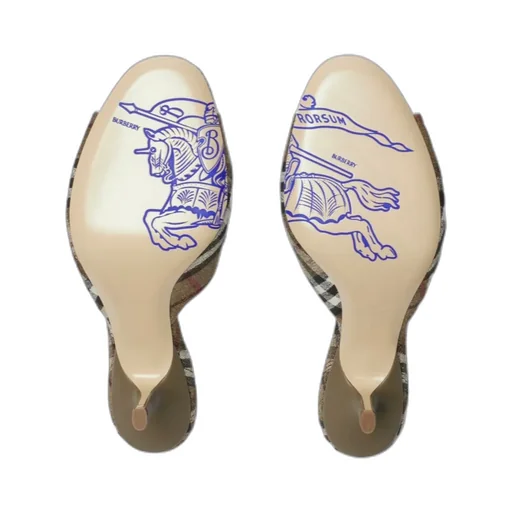 Checked Slip-On Mules