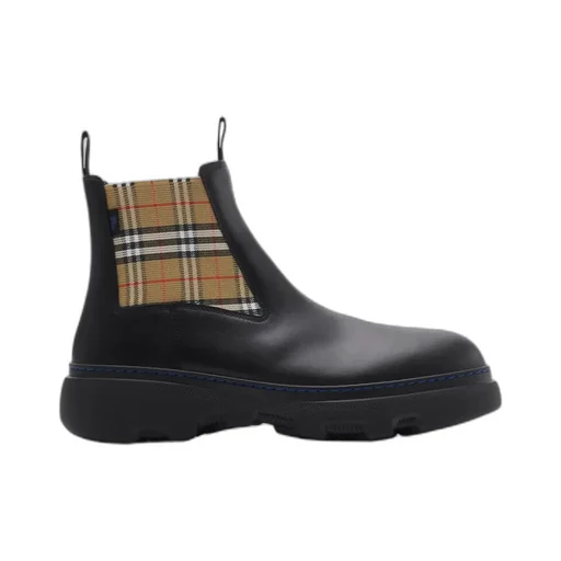 Check Pattern Ankle Boots