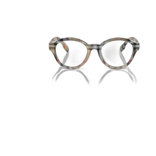 Checked Round-Frame Glasses