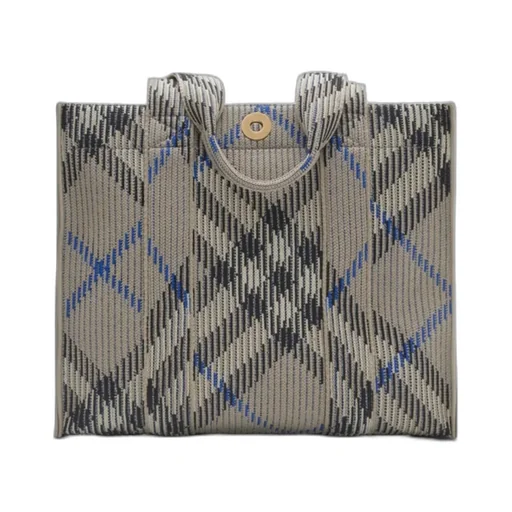 Small Check Knitted Tote Bag