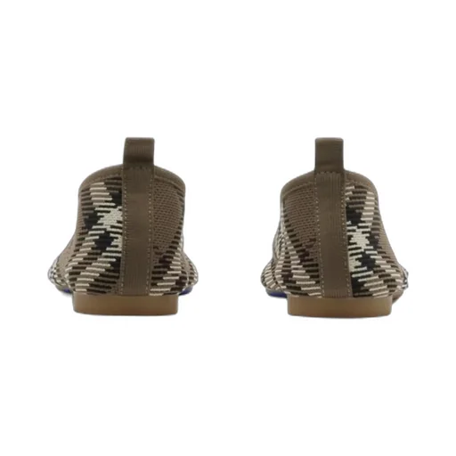 Check Pattern Slip-On Flat Shoes
