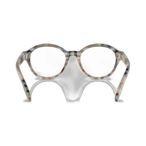 Checked Round-Frame Glasses