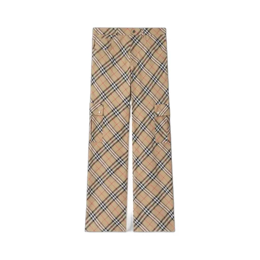 Checkered Straight-Leg Cargo Pants