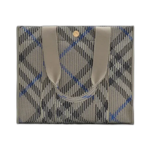Small Check Knitted Tote Bag