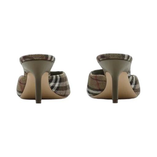 Checked Slip-On Mules